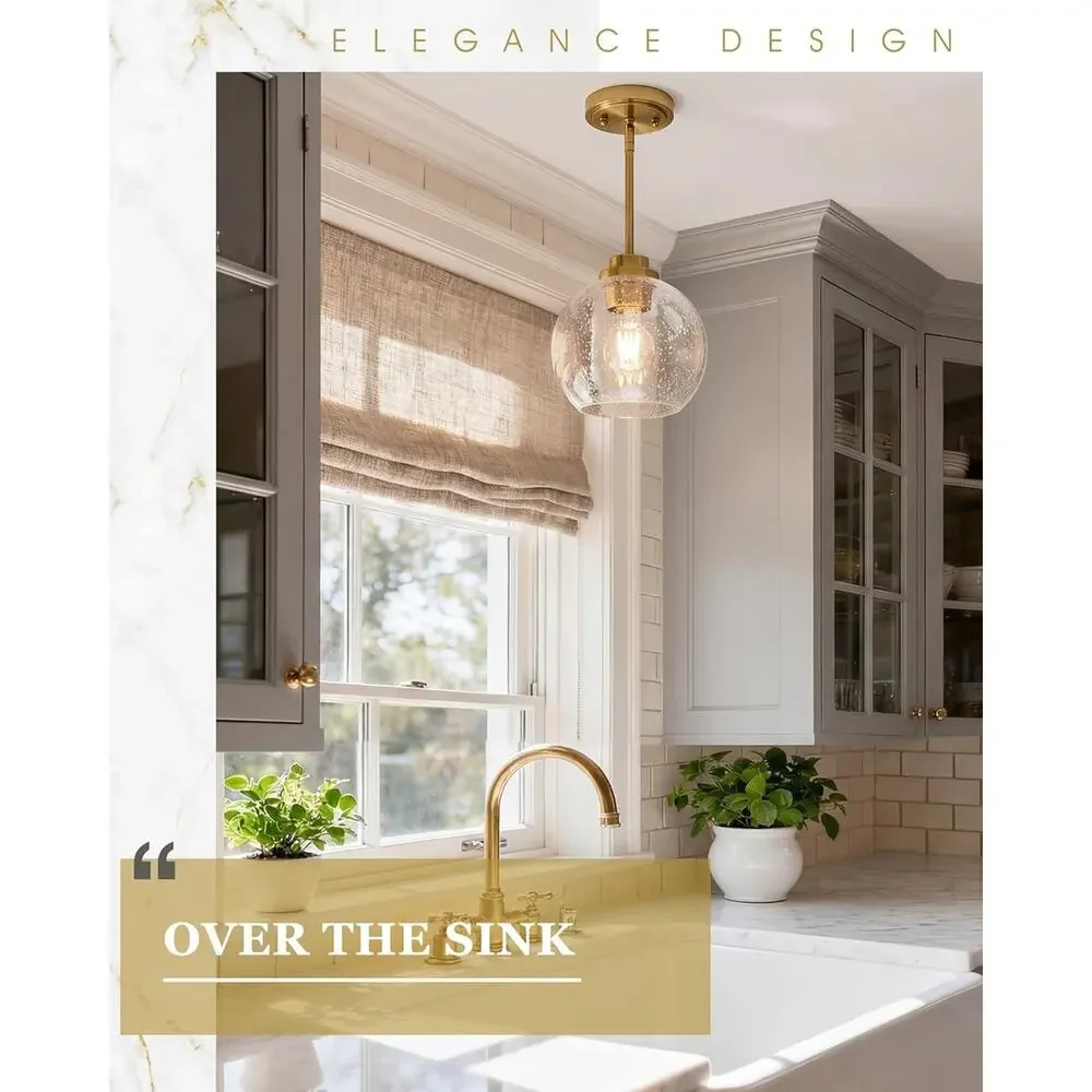 Modern Brushed Gold Pendant Light 7